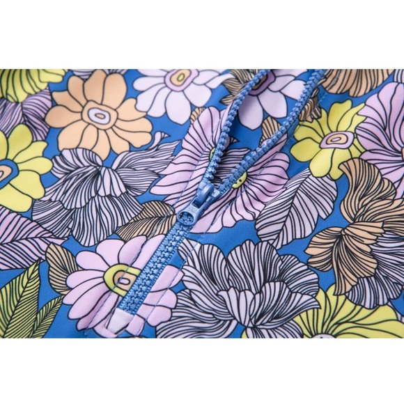 NWT Baby Short Sleeve One Piece Swimsuit with UPF 50+ Sun Protection - Picture 2 of 7